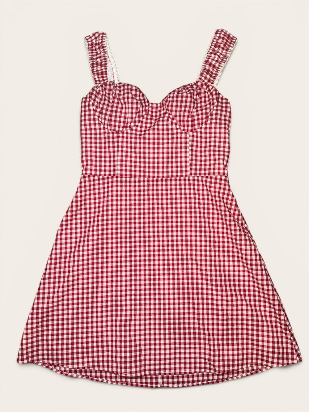 Princess Polly Red & White Gingham Mini Dress Size US 4 NWT - Picture 1 of 8